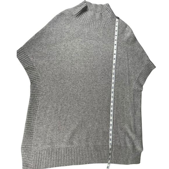 Isaac Mizrahi Live Cashmere Tunic XS/S Oversized Mock Neck Short Sleeve Gray - Picture 7 of 10